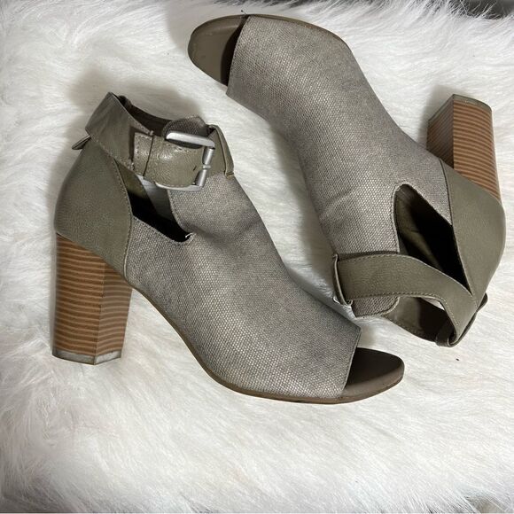 Sole Sensability Memory Foam Peep Toe Ankle‎ Strap Wooden Heel Shoe - 8.5M - Picture 7 of 16